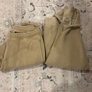 Abercrombie essential Sunday Tan Pullover and Joggers Set